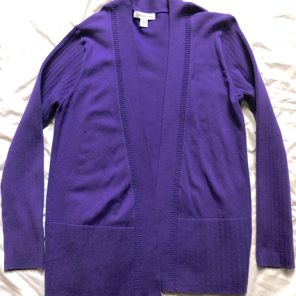 Womens XS (4-6) purple Coldwater Creek cardigan